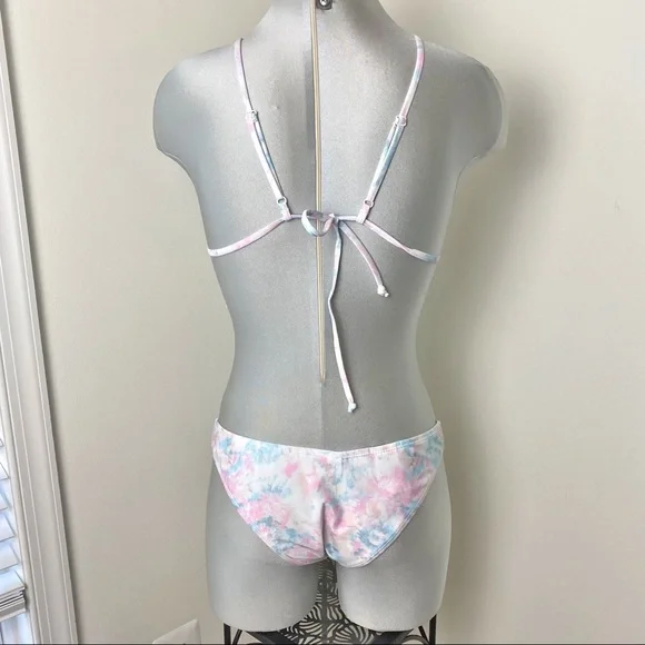 ONIA Bikini triangle top & bottom Set Size Small S pastel tones strappy back - Picture 5 of 7